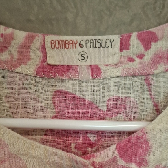 Bombay Pink Sundress with Bell Sleeves and Crew Neck Size S - Picture 5 of 6